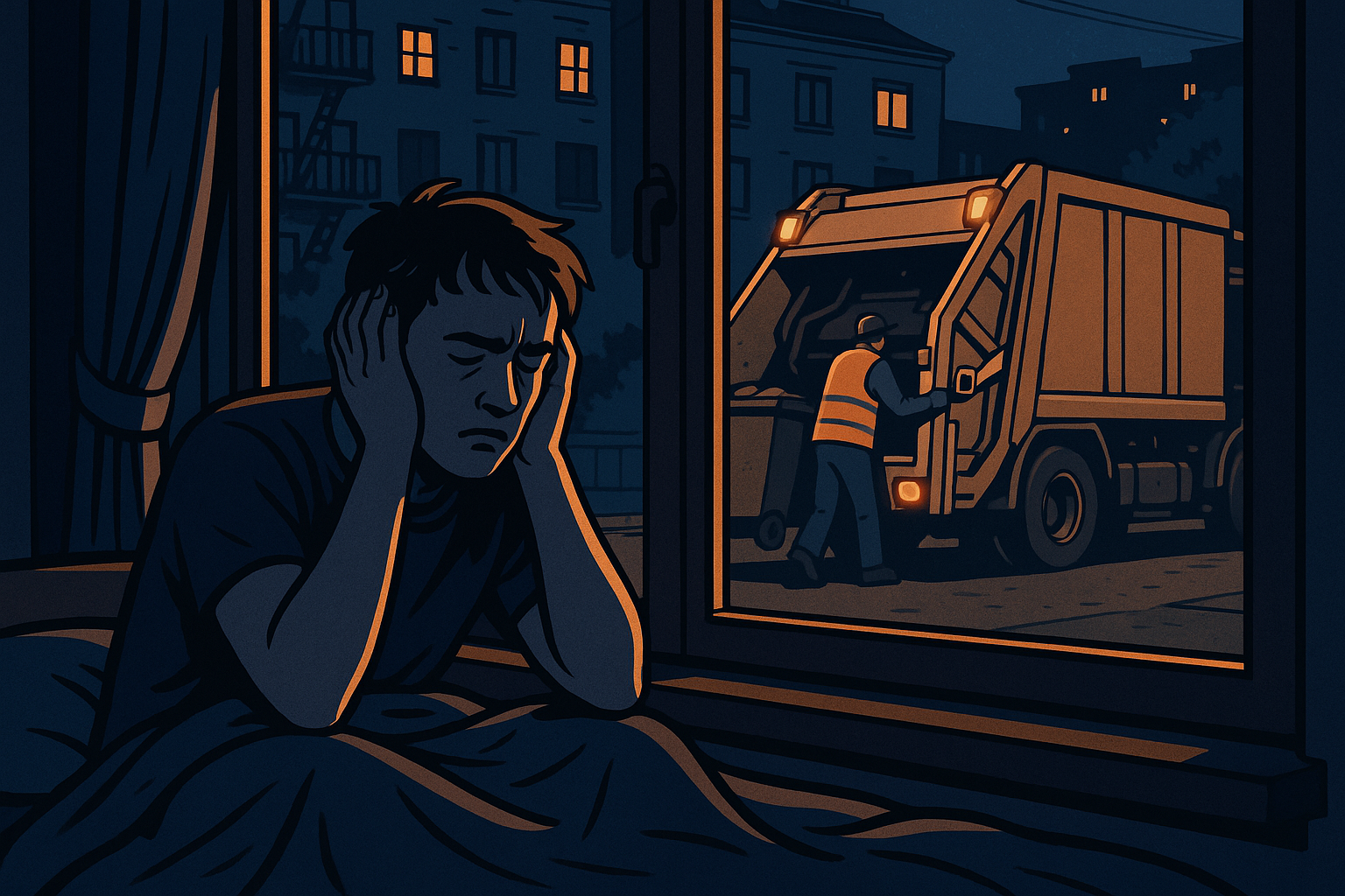 Person affected by urban noise pollution